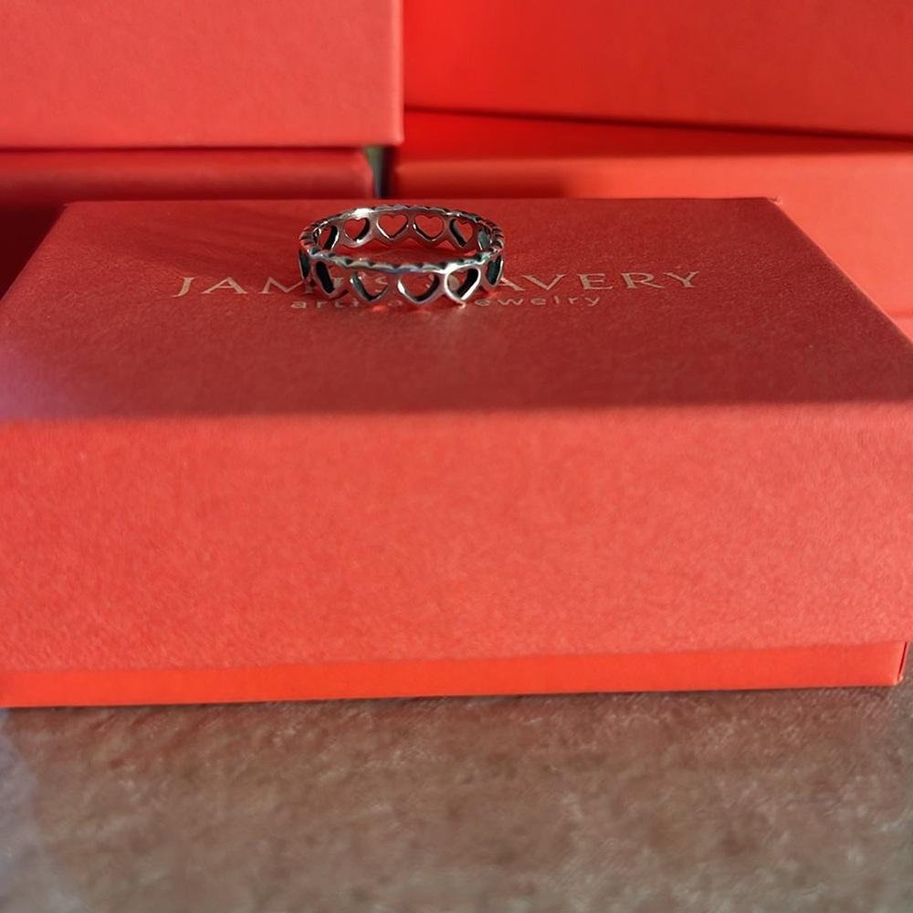 James Avery Tiny Hearts Band Sterling Silver Ring